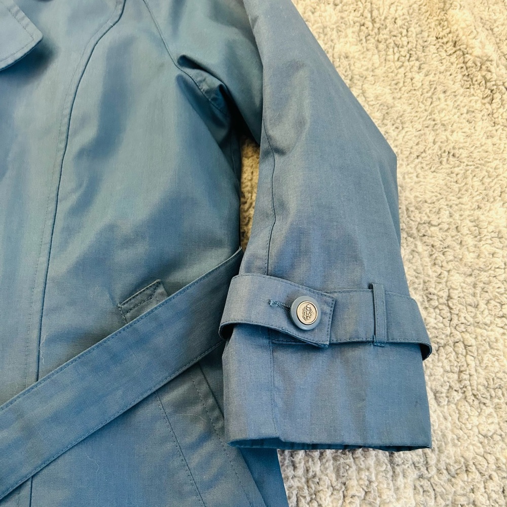 London Fog Vintage Blue Trench Rain Coat Womens Size 8 Regular - Picture 13 of 15